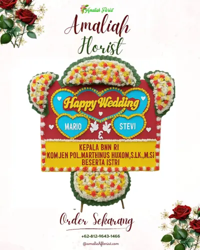 Karangan Papan Bunga Pernikahan di Abangsongan